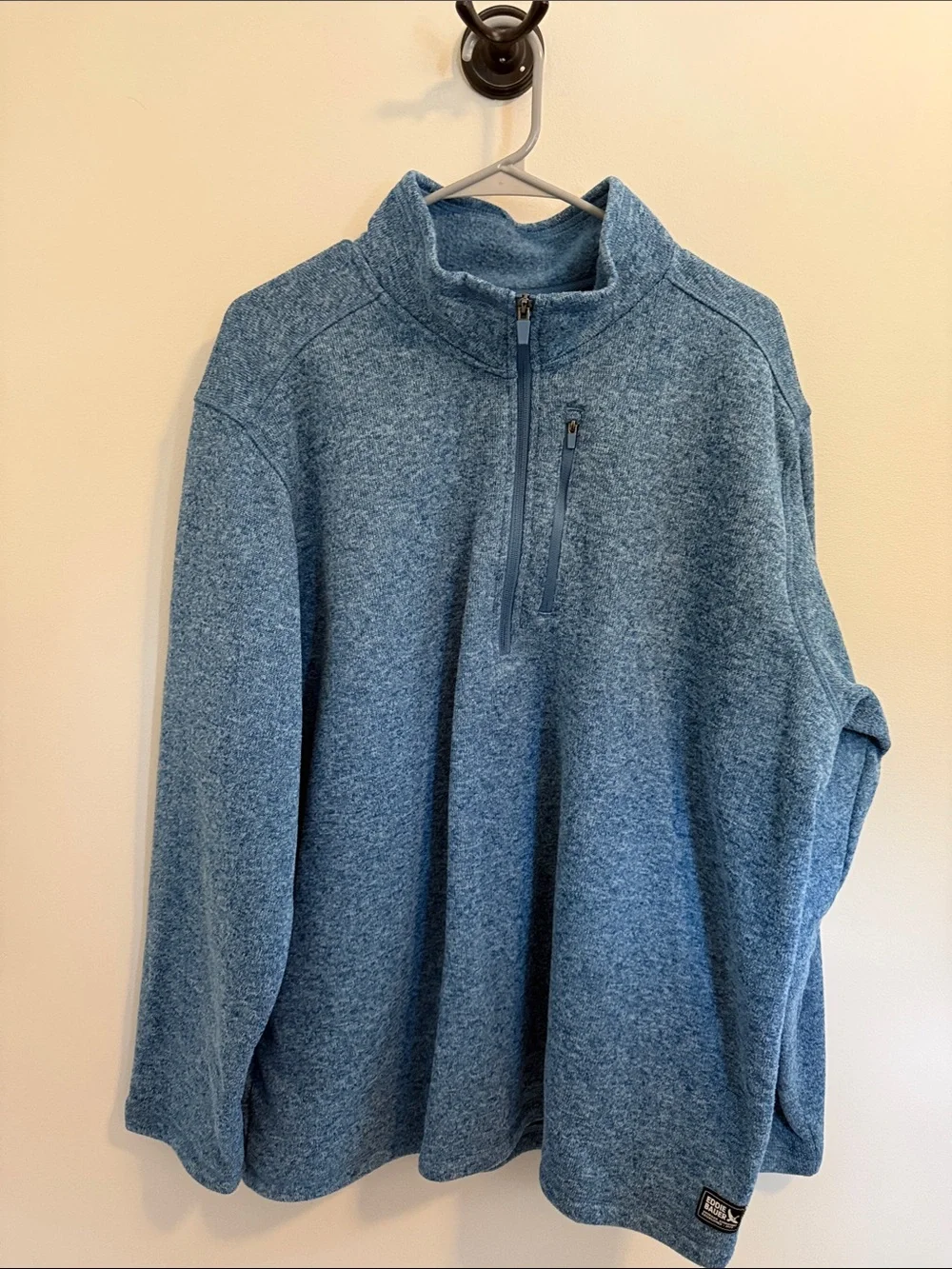 Eddie Bauer Blue Heathered Half-Zip Fleece Pullover